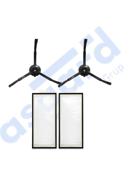 Roborock Q Revo Pro-S-Maxv Uyumlu 2 Yan Fırça 2 Filtre