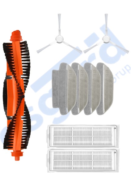 Viomi Mop Pro, 3c ,3c Plus Uyumlu 1 Ana Fırça 2 Yan Fırça 2 Filtre 4 Mop