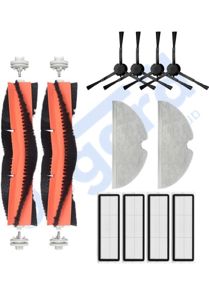 Dreame F9 - Z10 Pro Uyumlu 2 Ana Fırça 4 Yan Fırça 4 Filtre 2 Mop