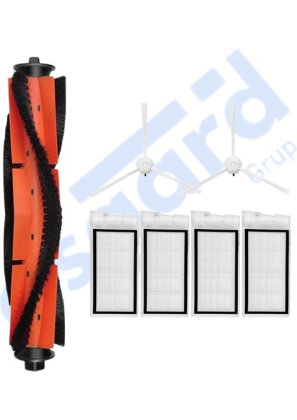 Roidmi Eve - Eve Plus Uyumlu 1 Ana Fırça 2 Yan Fırça 4 Filtre
