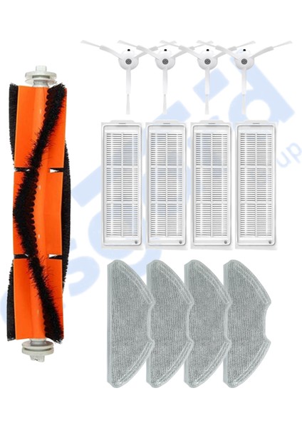 Xiaomi Mop 2 Pro (MJST1SHW) -Mop 2 Lite Uyumlu 1 Ana Fırça 4 Yan Fırça 4 Filtre 4 Mop