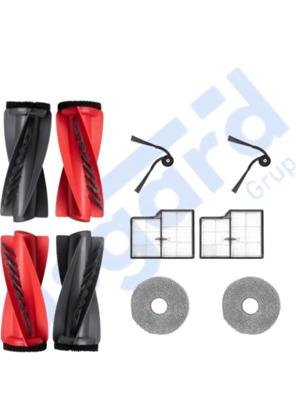Roborock Saros 10- Saros 10r Uyumlu 2 Ana Fırça 2 Yan Fırça 2 Filtre 2 Mop