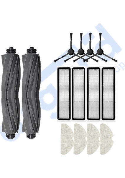 Dreame D10S, D10S Pro, D9 Max Gen 2 uyumlu 2 Ana Fırça 4 Yan Fırça 4 Filtre 4 Mop