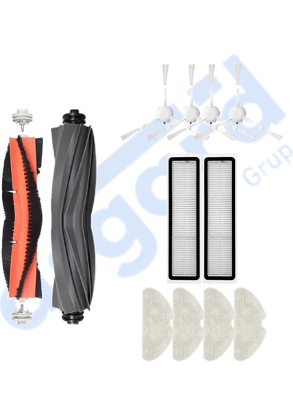 Dreame D10S, D10S Pro, D9 Max Gen 2 uyumlu 2 Ana Fırça 4 Yan Fırça 2 Filtre 4 Mop