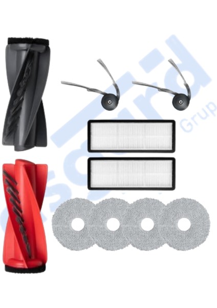 Roborock Qrevo Curv Uyumlu 1 Ana Fırça 2 Yan Fırça 2 Filtre 4 Mop