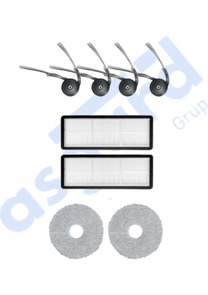 Roborock Qrevo Curv Uyumlu 4 Yan Fırça 2 Filtre 2 Mop