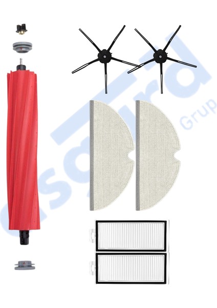 Roborock Q7 , Q7+ , Q7 Max , Q7 Max+ Uyumlu 1 Ana Fırça 2 Yan Fırça 2 Filtre 2 Mop