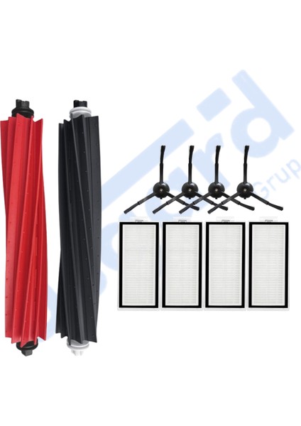 Roborock Q5, Q5+, Q5 Pro,q5 Pro+ Uyumlu 1 Ana Fırça 4 Yan Fırça 4 Filtre