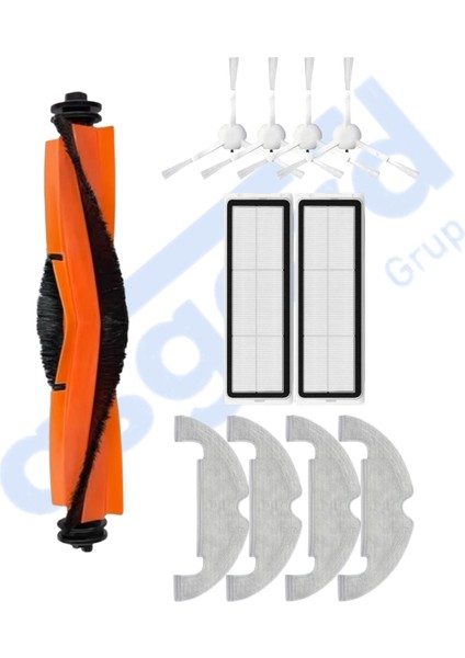 Xiaomi Mop 2 Ultra – X10 Uyumlu 1 Ana Fırça 4 Yan Fırça 2 Filtre 4 Mop