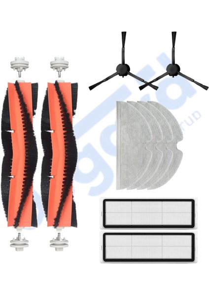 Dreame F9 - Z10 Pro Uyumlu 2 Ana Fırça 2 Yan Fırça 2 Filtre 4 Mop