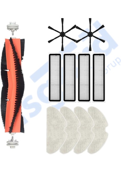 Dreame D10S, D10S Pro, D9 Max Gen2 Uyumlu 1 Ana Fırça 2 Yan Fırça 4 Filtre 4 Mop