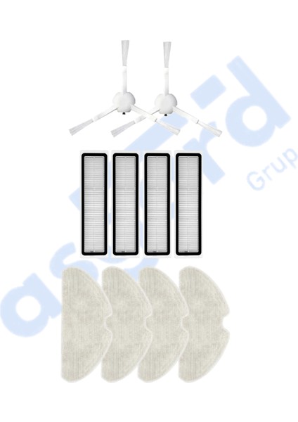 Dreame D10S, D10S Pro, D9 Max Gen2 Uyumlu 2 Yan Fırça 4 Filtre 4 Mop