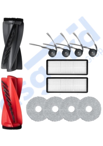 Roborock Qrevo Curv Uyumlu 1 Ana Fırça 4 Yan Fırça 2 Filtre 4 Mop