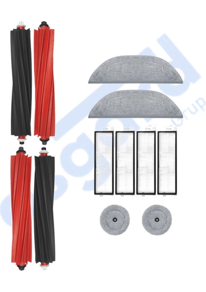 Roborock S8 Maxv Ultra Uyumlu 2 Ana Fırça 4 Filtre 2 Mop 2 Yan Mop