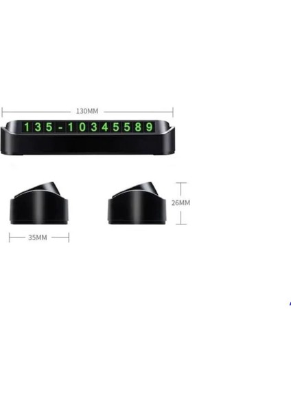 4 Adet Araç Içi Park Telefon Numarası Fosforlu Numaratör Oto Cam Kartı(4*numaratör)