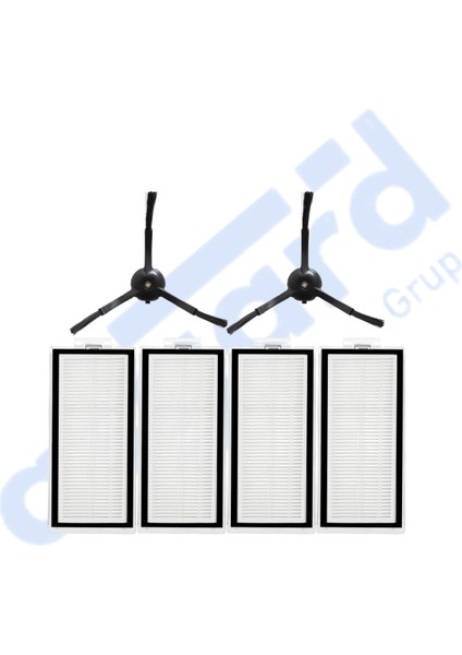 Roborock Q8 Max , Q8 Max+ Uyumlu 2 Yan Fırça 4 Filtre