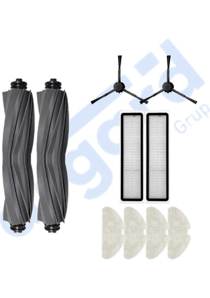 Dreame D10S, D10S Pro, D9 Max Gen 2 uyumlu 2 Ana Fırça 2 Yan Fırça 2 Filtre 4 Mop