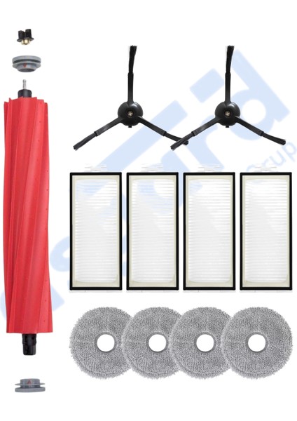Roborock Q Revo Pro-S-Maxv Uyumlu 1 Ana Fırça 2 Yan Fırça 4 Filtre 4 Mop