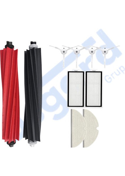 Roborock Q8 Max , Q8 Max+ Uyumlu 1 Ana Fırça 4 Yan Fırça 2 Filtre 2 Mop