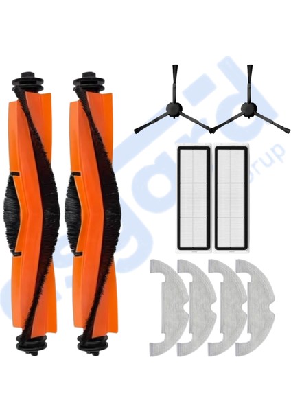 Dreame D10 Plus – D10S Plus – D10 Plus Gen 2 Uyumlu 2 Ana Fırça 2 Yan Fırça 2 Filtre 4 Mop