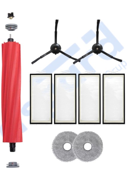 Roborock Q Revo Pro-S-Maxv Uyumlu 1 Ana Fırça 2 Yan Fırça 4 Filtre 2 Mop