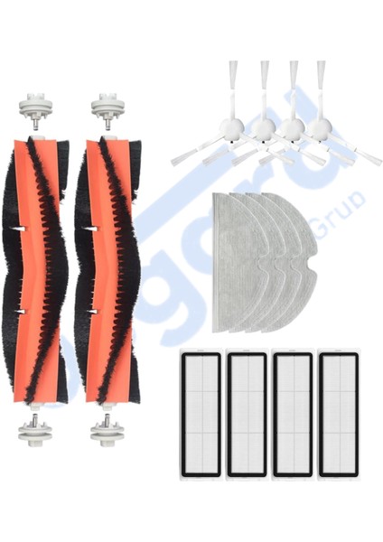 Dreame F9 - Z10 Pro Uyumlu 2 Ana Fırça 4 Yan Fırça 4 Filtre 4 Mop