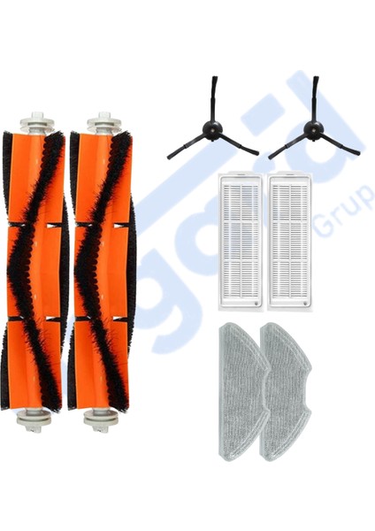 Xiaomi Mop 2 Pro (MJST1SHW) -Mop 2 Lite Uyumlu 2 Ana Fırça 2 Yan Fırça 2 Filtre 2 Mop