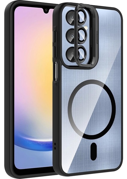Samsung Galaxy A56 Uyumlu Kılıf Standlı ve Kamera Lens Hediyeli Magsafe Şarj Özellikli Etro Kapak