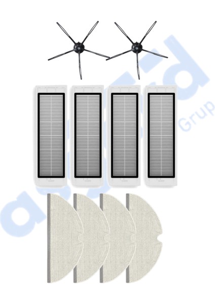 Roborock S50 – S55 –s5 Max – S6 – S6 Maxv Uyumlu 2 Yan Fırça 4 Filtre 4 Mop