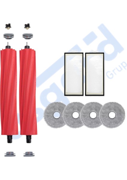 Roborock Q Revo Pro-S-Maxv Uyumlu 2 Ana Fırça 2 Filtre 4 Mop