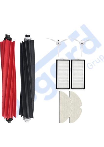 Roborock Q8 Max , Q8 Max+ Uyumlu 1 Ana Fırça 2 Yan Fırça 2 Filtre 2 Mop