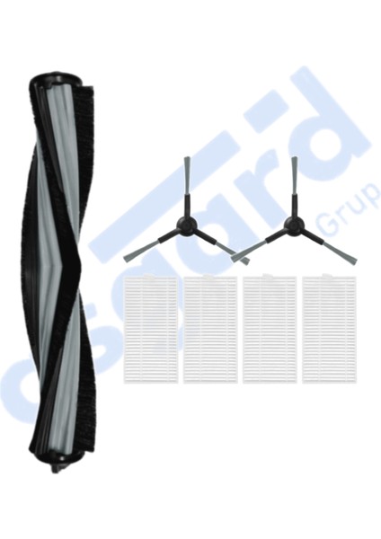 Viomi V5 – V5 Pro – Alpha 2 Pro Uyumlu 1 Ana Fırça 2 Yan Fırça 4 Filtre