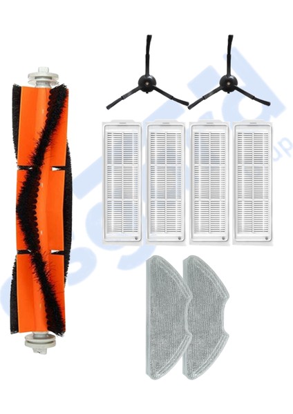 Xiaomi Mop 2 Pro (MJST1SHW) -Mop 2 Lite Uyumlu 1 Ana Fırça 2 Yan Fırça 4 Filtre 2 Mop