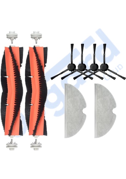 Dreame F9 - Z10 Pro Uyumlu 2 Ana Fırça 4 Yan Fırça 2 Mop