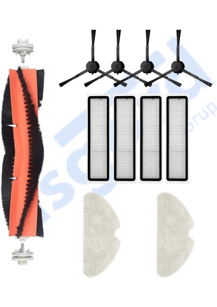 Dreame D10S, D10S Pro, D9 Max Gen2 Uyumlu 1 Ana Fırça 4 Yan Fırça 4 Filtre 2 Mop