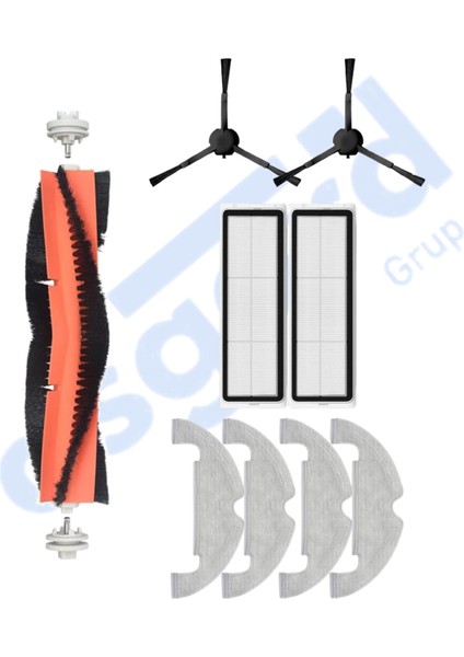 Xiaomi Mop 2 Ultra – X10 Uyumlu 1 Ana Fırça 2 Yan Fırça 2 Filtre 4 Mop