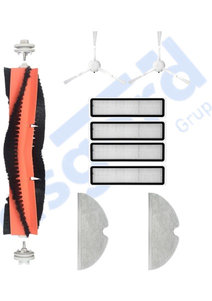 Dreame D9,d9 MAX,L10 Pro,d9 Pro Uyumlu 1 Ana Fırça 2 Yan Fırça 4 Filtre 2 Mop