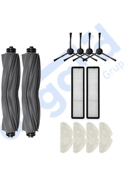 Dreame D10S, D10S Pro, D9 Max Gen 2 uyumlu 2 Ana Fırça 4 Yan Fırça 2 Filtre 4 Mop