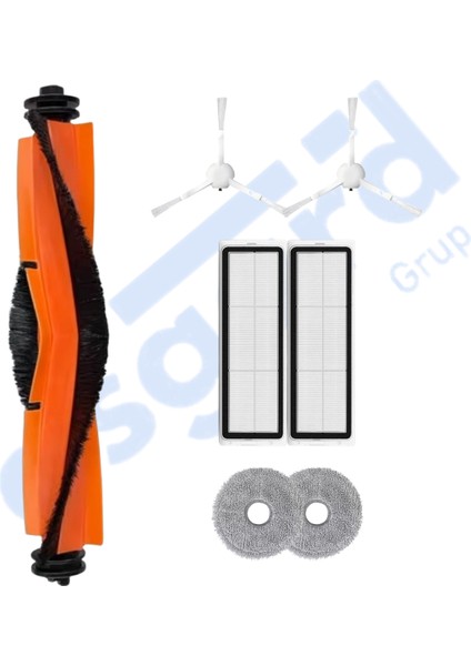 Xiaomi S10+ , S20+ , X10+ , X20+ Uyumlu 1 Ana Fırça 2 Yan Fırça 2 Filtre 2 Mop