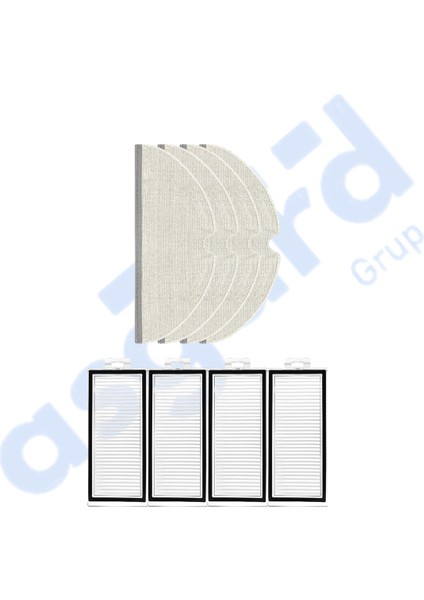 Roborock Q7 , Q7+ , Q7 Max , Q7 Max+ Uyumlu 4 Filtre 4 Mop