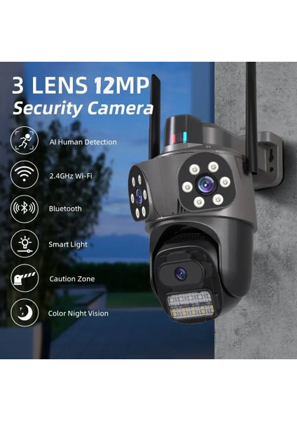 3 Kameralı Fhd Polis Çakarlı Yapay Zekalı Insan Algılamalı Wifi Dış Mekan Güvenlik Kamerası indirimleri