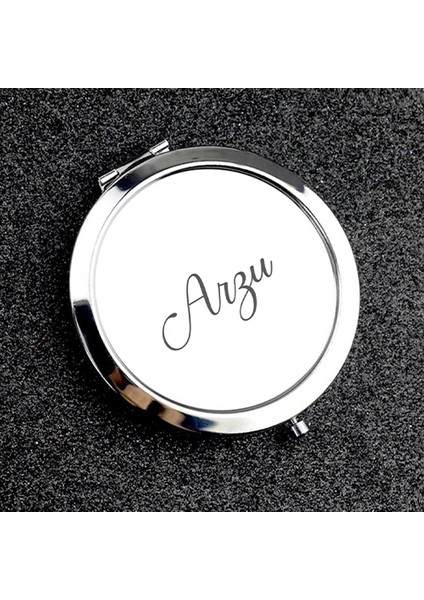 Kişiye Özel İsim Baskılı Daire Metal Ayna Çanta, Cep ve Makyaj Aynası fiyatları