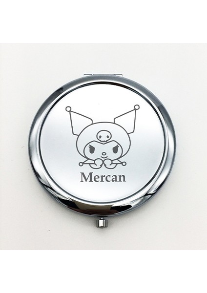 Kişiye Özel İsimli Kuromi Baskılı Daire Metal Ayna Çanta, Cep ve Makyaj Aynası fiyatları