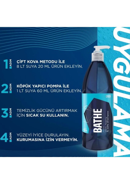 Q²m Bathe Ph Nötr Cilalı Oto Şampuanı 1000 ml