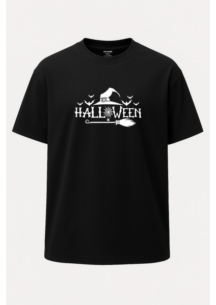 Oversize Halloween Cadılar Bayramı Şapka Baskılı Tişört