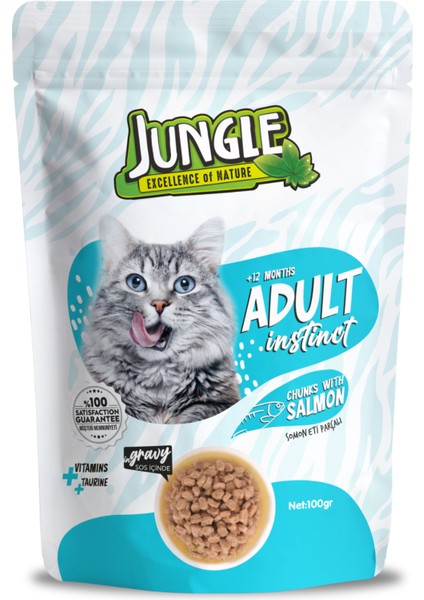 Pouch Yetişkin Kedi Somon Parçalı 100 Gr. (12 Adet)