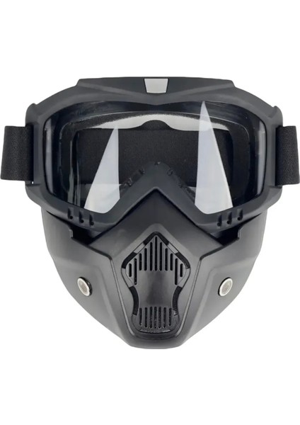 Cross Motosiklet Bisiklet Gözlüğü Açık Kask Maskesi Süngerli Bant Lastikli Jet Maske