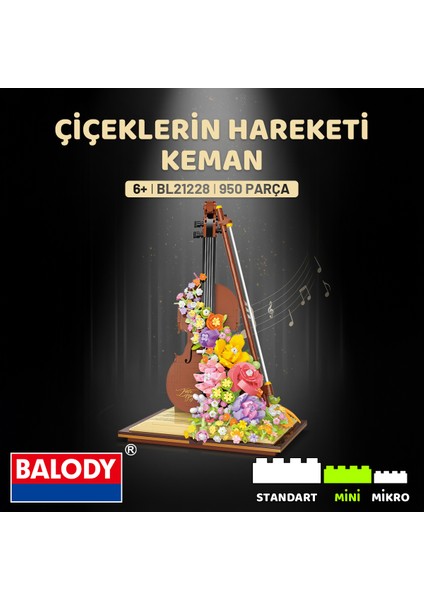 Çiçeklerin Hareketi Keman (BL21228) – Mini Blok Yapı Oyuncakları Seti
