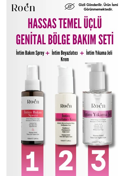 Temel 3'lü Genital Bakım Seti Intim Sprey - Intim Krem - Yıkama Jeli