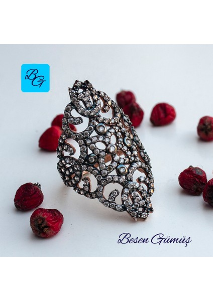 Lale Motifli Mekik Yüzük - 13